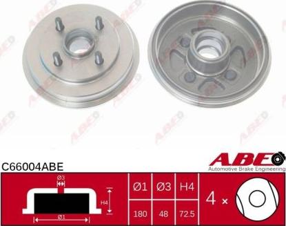 ABE C66004ABE - Гальмівний барабан autozip.com.ua