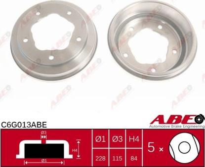 ABE C6G013ABE - Гальмівний барабан autozip.com.ua