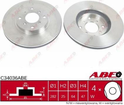 ABE C34036ABE - Гальмівний диск autozip.com.ua