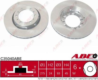 ABE C35040ABE - Гальмівний диск autozip.com.ua