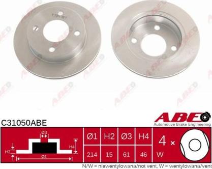 ABE C31050ABE - Гальмівний диск autozip.com.ua