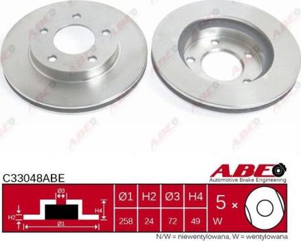 ABE C33048ABE - Гальмівний диск autozip.com.ua