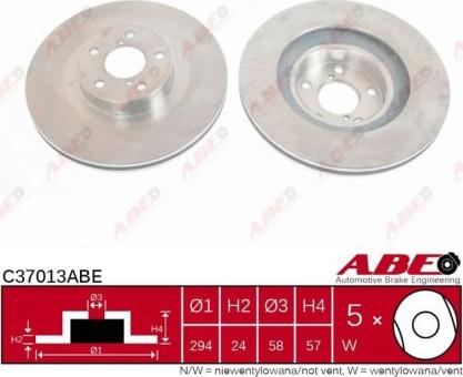 ABE C37013ABE - Гальмівний диск autozip.com.ua