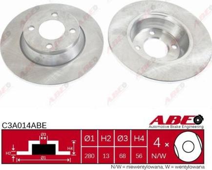 ABE C3A014ABE - Гальмівний диск autozip.com.ua