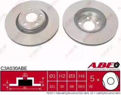 ABE C3A030ABE - Гальмівний диск autozip.com.ua
