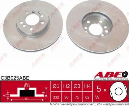 ABE C3B025ABE - Гальмівний диск autozip.com.ua