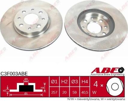ABE C3F003ABE - Гальмівний диск autozip.com.ua