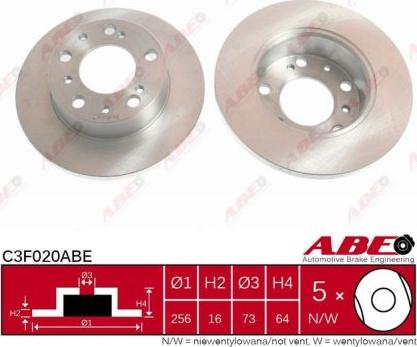 ABE C3F020ABE - Гальмівний диск autozip.com.ua