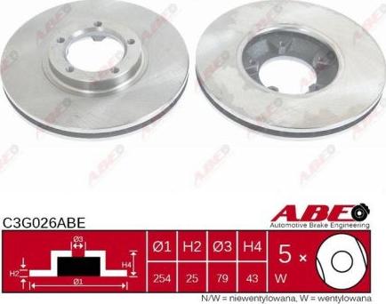 ABE C3G026ABE - Гальмівний диск autozip.com.ua