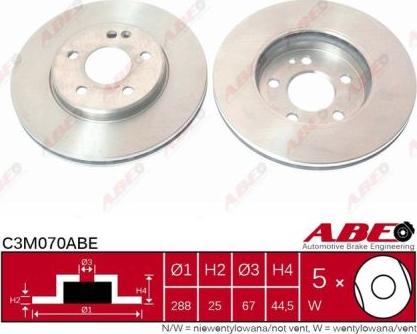 ABE C3M070ABE - Гальмівний диск autozip.com.ua
