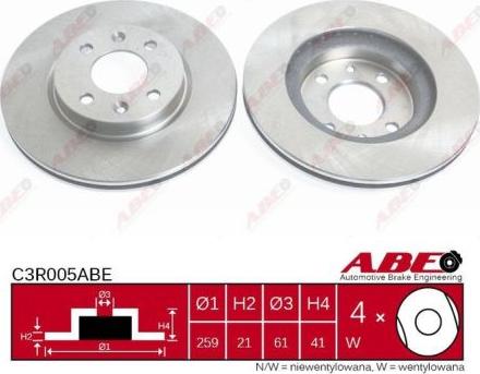 ABE C3R005ABE - Гальмівний диск autozip.com.ua