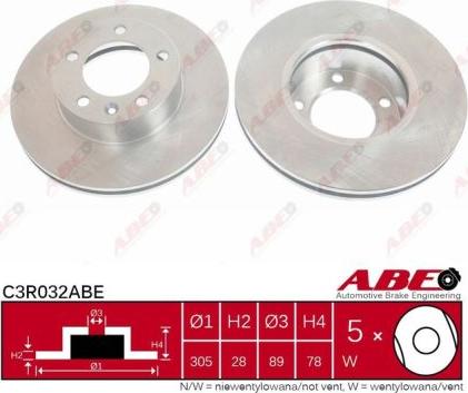 ABE C3R032ABE - Гальмівний диск autozip.com.ua