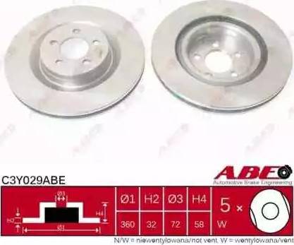 ABE C3Y029ABE - Гальмівний диск autozip.com.ua