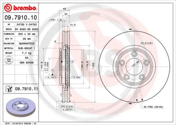 A.B.S. 09.7910.11 - Гальмівний диск autozip.com.ua