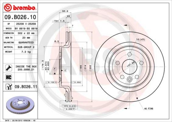 A.B.S. 09.B026.11 - Гальмівний диск autozip.com.ua