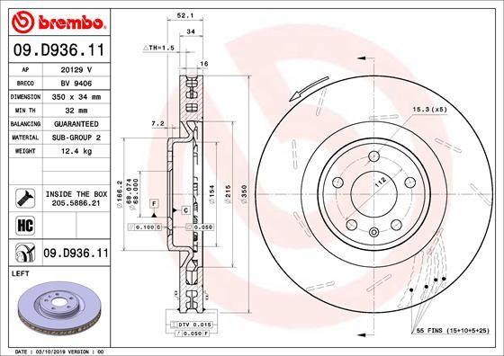 A.B.S. 09.D936.11 - Гальмівний диск autozip.com.ua