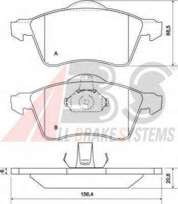 A.B.S. 36986 OE - Гальмівні колодки, дискові гальма autozip.com.ua