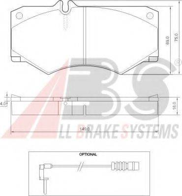 A.B.S. 36490 OE - Гальмівні колодки, дискові гальма autozip.com.ua