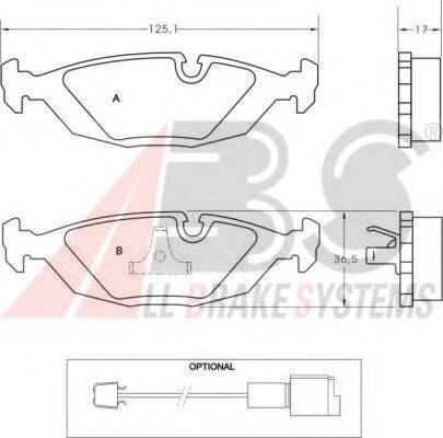 A.B.S. 36489 OE - Гальмівні колодки, дискові гальма autozip.com.ua