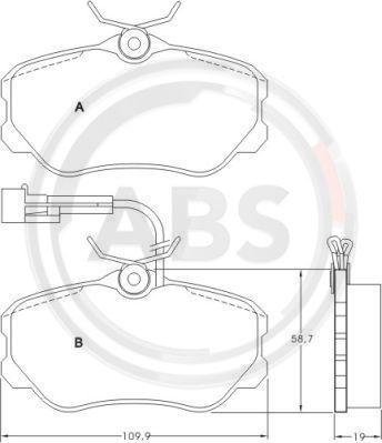 A.B.S. 36655 - Гальмівні колодки, дискові гальма autozip.com.ua