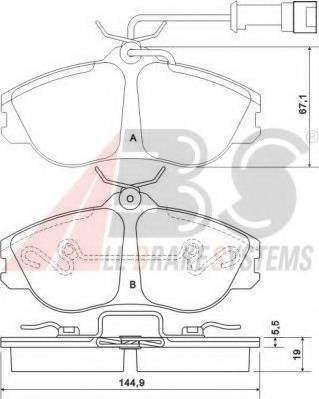 A.B.S. 36856 OE - Гальмівні колодки, дискові гальма autozip.com.ua