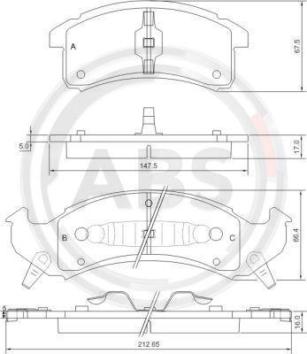 A.B.S. 38623 - Гальмівні колодки, дискові гальма autozip.com.ua