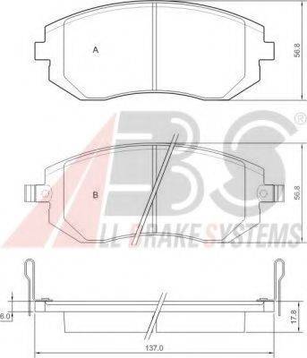 A.B.S. 37446 OE - Гальмівні колодки, дискові гальма autozip.com.ua