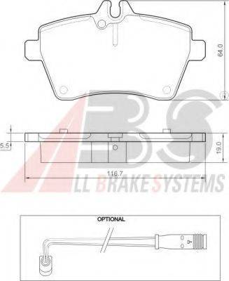 A.B.S. 37456 OE - Гальмівні колодки, дискові гальма autozip.com.ua