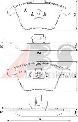 A.B.S. 37464 OE - Гальмівні колодки, дискові гальма autozip.com.ua