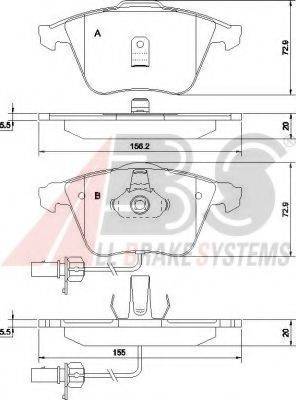 A.B.S. 37425 OE - Гальмівні колодки, дискові гальма autozip.com.ua