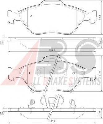 A.B.S. 37546 OE - Гальмівні колодки, дискові гальма autozip.com.ua