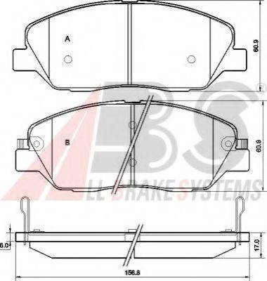 A.B.S. 37522 OE - Гальмівні колодки, дискові гальма autozip.com.ua