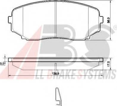 A.B.S. 37643 OE - Гальмівні колодки, дискові гальма autozip.com.ua