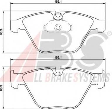 A.B.S. 37667 OE - Гальмівні колодки, дискові гальма autozip.com.ua