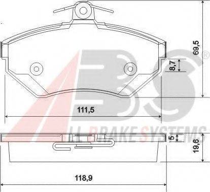 A.B.S. 37010 OE - Гальмівні колодки, дискові гальма autozip.com.ua