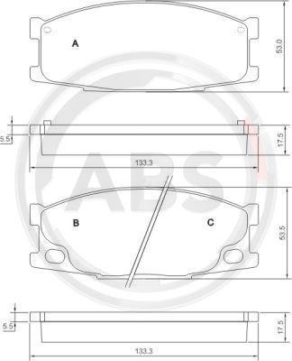 A.B.S. 37026 - Гальмівні колодки, дискові гальма autozip.com.ua