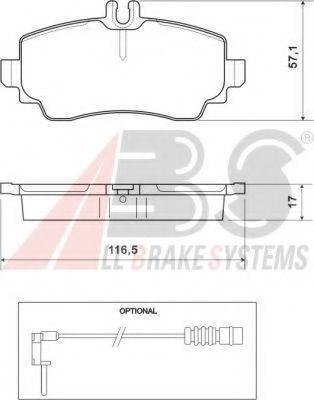 A.B.S. 37078 OE - Гальмівні колодки, дискові гальма autozip.com.ua