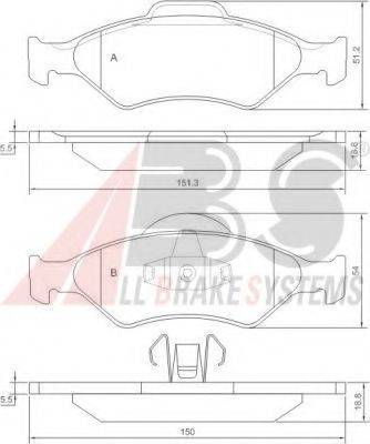 A.B.S. 37196 OE - Гальмівні колодки, дискові гальма autozip.com.ua