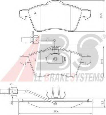 A.B.S. 37143 OE - Гальмівні колодки, дискові гальма autozip.com.ua