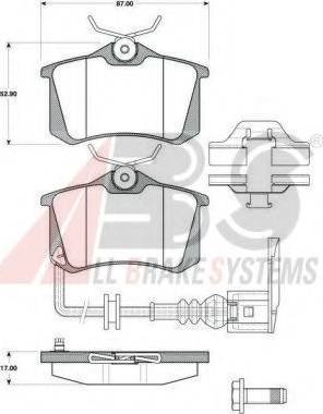 A.B.S. 37334 OE - Гальмівні колодки, дискові гальма autozip.com.ua