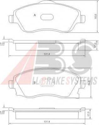 A.B.S. 37213 OE - Гальмівні колодки, дискові гальма autozip.com.ua