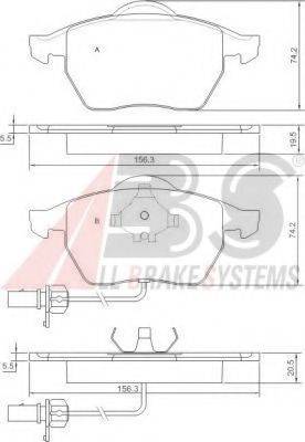 A.B.S. 37239 OE - Гальмівні колодки, дискові гальма autozip.com.ua