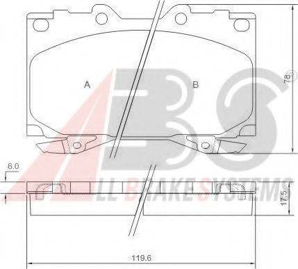 A.B.S. 37231 OE - Гальмівні колодки, дискові гальма autozip.com.ua