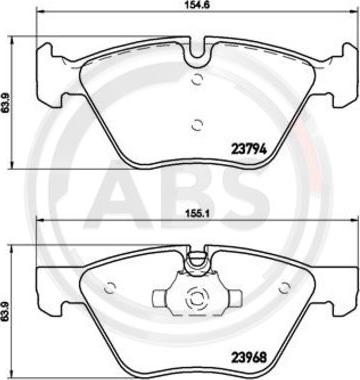 A.B.S. P06036 - Гальмівні колодки, дискові гальма autozip.com.ua