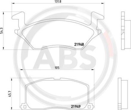 A.B.S. P83022 - Гальмівні колодки, дискові гальма autozip.com.ua