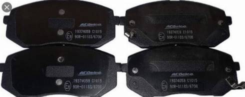 ACDelco 19374059 - Гальмівні колодки, дискові гальма autozip.com.ua