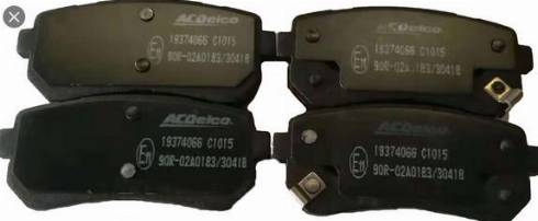 ACDelco 19374066 - Гальмівні колодки, дискові гальма autozip.com.ua