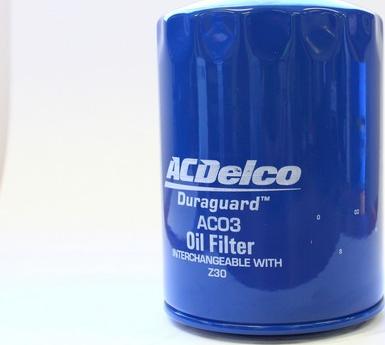 ACDelco AC03 - Масляний фільтр autozip.com.ua