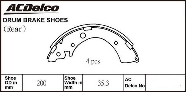 ACDelco ACBS1614 - Комплект гальм, барабанний механізм autozip.com.ua