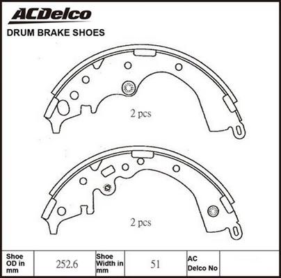 ACDelco ACBS1847 - Комплект гальм, барабанний механізм autozip.com.ua